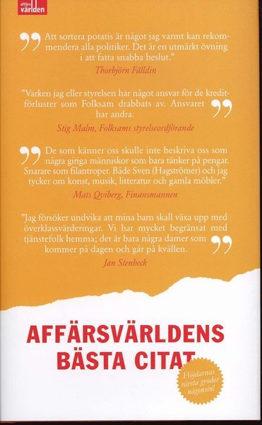 Cover for Hans-Olov Öberg · Affärsvärldens bästa citat (Gebundesens Buch) (2010)