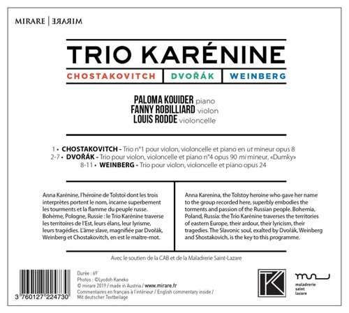Chostakovitch. Dvorak. Weinberg - Trio Karenine - Musiikki - MIRARE - 3760127224730 - perjantai 11. lokakuuta 2019