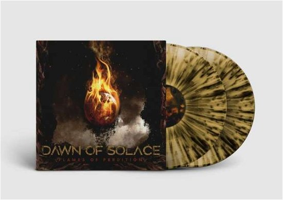 Cover for Dawn Of Solace · Flames of Perdition (Gold / Black Splatter) (LP) (2022)