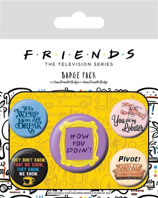 Friends: Quotes Badge Pack - Badges - Produtos -  - 5050293806730 - 1 de outubro de 2019