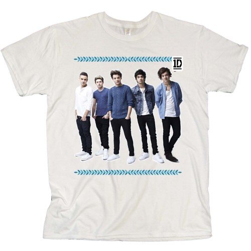 One Direction Ladies T-Shirt: College Wreath (Skinny Fit) - One Direction - Merchandise - Global - Apparel - 5055295360730 - 
