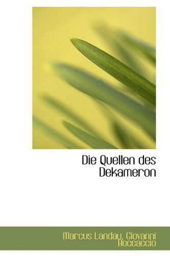 Cover for Marcus Landau · Die Quellen Des Dekameron (Paperback Book) [German edition] (2009)