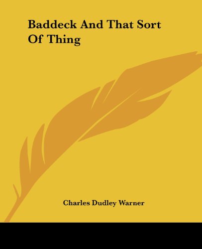 Cover for Charles Dudley Warner · Baddeck and That Sort of Thing (Paperback Book) (2004)