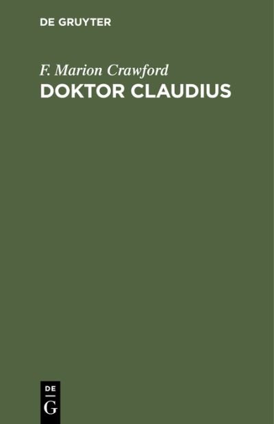 Cover for F. Marion Crawford · Doktor Claudius (N/A) (1901)