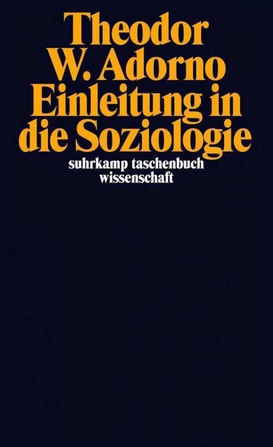 Cover for Theodor W. Adorno · Suhrk.TB.Wi.1673 Adorno.Soziologie (Buch)