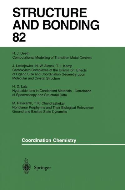 Cover for N W Alcock · Coordination Chemistry - Structure and Bonding (Taschenbuch) [Softcover reprint of the original 1st ed. 1995 edition] (2013)