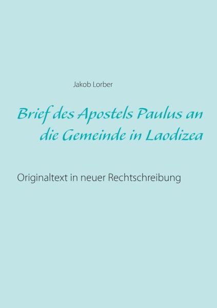 Cover for Lorber · Brief des Apostels Paulus an die (Book) (2018)