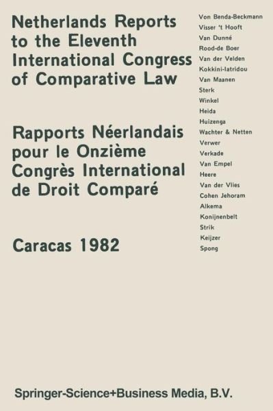 Cover for H U D\'oliveira · Netherlands Reports to the XIth International Congress of Comparative Law Caracas 1982 (Paperback Book) (1982)