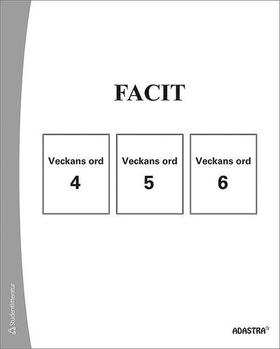 Veckans ord Facit till bok 4-6 - Görel Hydén - Bücher - Studentlitteratur AB - 9789144103730 - 27. August 2014