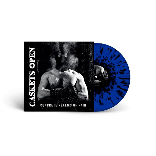Cover for Caskets Open · Concrete Realms of Pain (Blue / Black Splatter Vinyl) (LP) (2021)