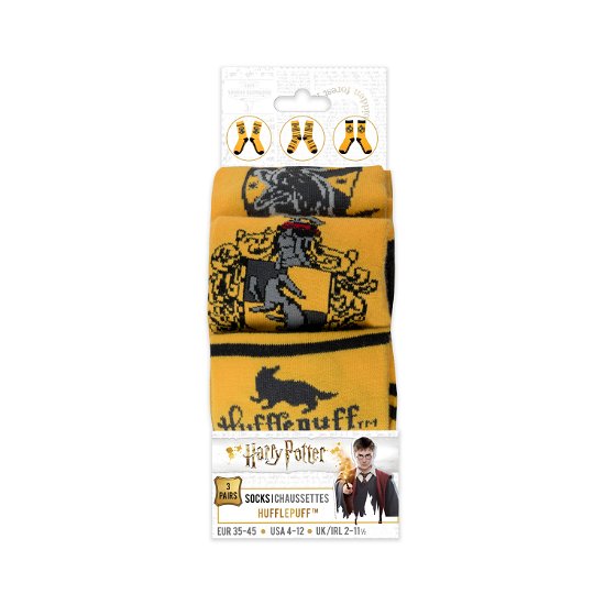 Harry Potter Socken 3er-Pack Hufflepuff - Harry Potter: Cinereplicas - Merchandise - CINEREPLICAS - Fame Bros. - Limited - 4895205602731 - June 13, 2023