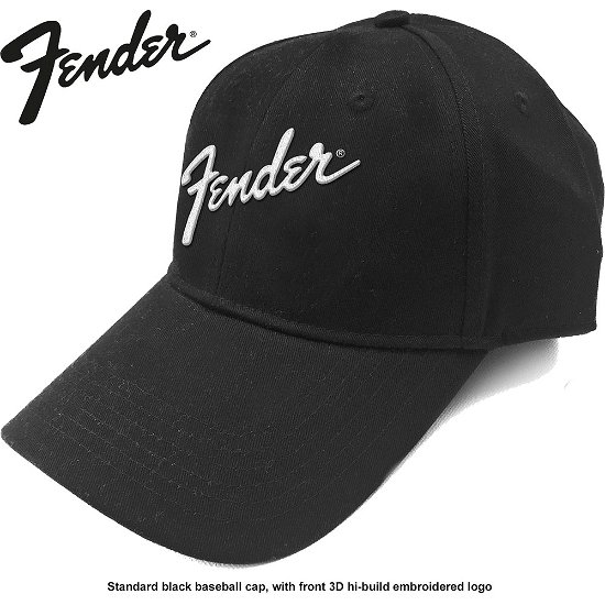 Cover for Fender · Fender Unisex Baseball Cap: Logo (Kläder) [Black - Unisex edition]