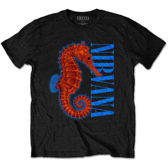 Cover for Nirvana · Nirvana Unisex T-Shirt: Seahorse (Black) (T-shirt) [size S] (2022)