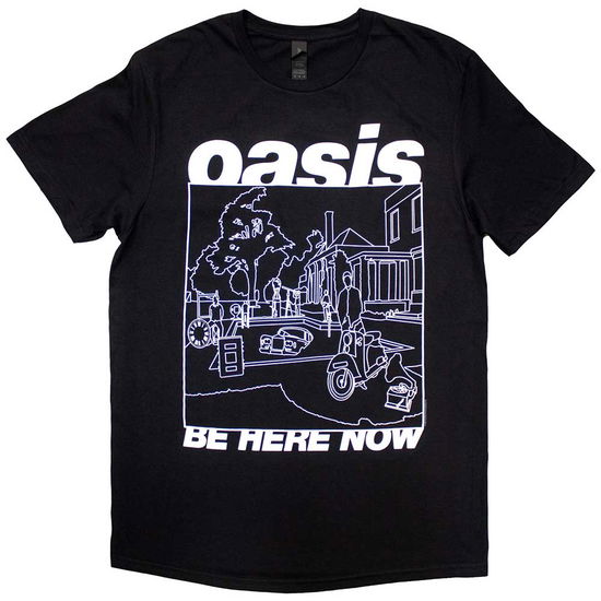 Oasis Unisex T-Shirt: Be Here Now Line Drawing - Oasis - Koopwaar -  - 5056737260731 - 