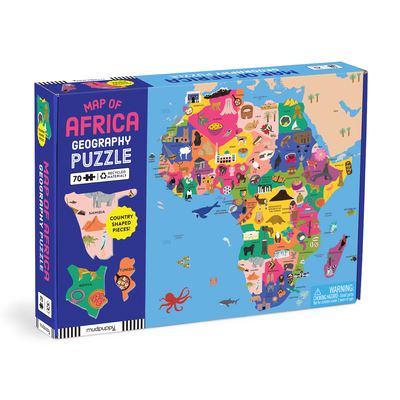 Map of Africa 70 Piece Geography Puzzle - Mudpuppy - Jogo de tabuleiro - Galison - 9780735376731 - 25 de janeiro de 2024