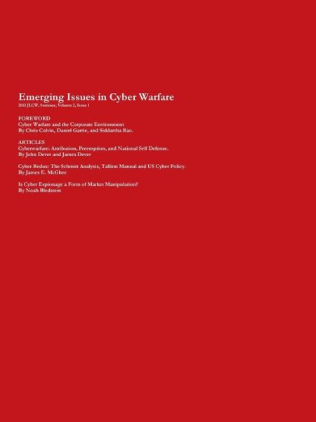 Cover for Lexeprint Inc. · 2013 Journal of Law &amp; Cyber Warfare, Summer, Volume 2, Issue 1 (Paperback Bog) (2013)