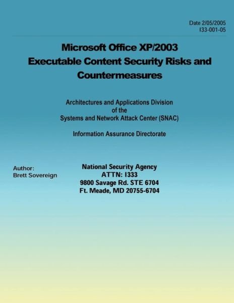 Cover for Sovereign · Microsoft Office Xp/2003 Executable Content Security Risks and Countermeasures (Pocketbok) (2015)