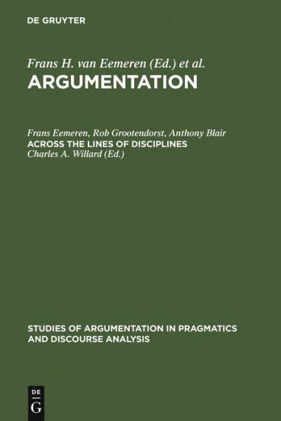 Cover for Anthony Blair · Argumentation (Book) (1987)