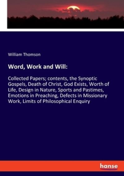 Cover for Thomson · Word, Work and Will: (N/A) (2021)