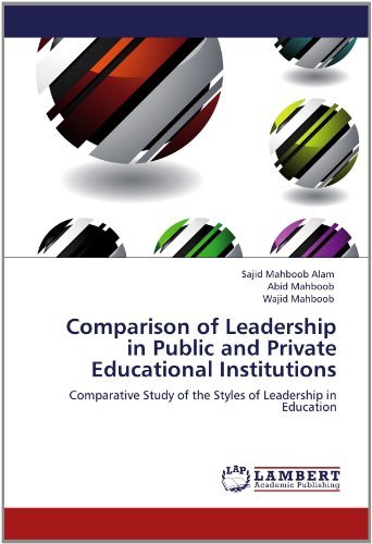 Cover for Wajid Mahboob · Comparison of Leadership in Public and Private Educational Institutions: Comparative Study of the Styles of Leadership in Education (Paperback Book) (2012)