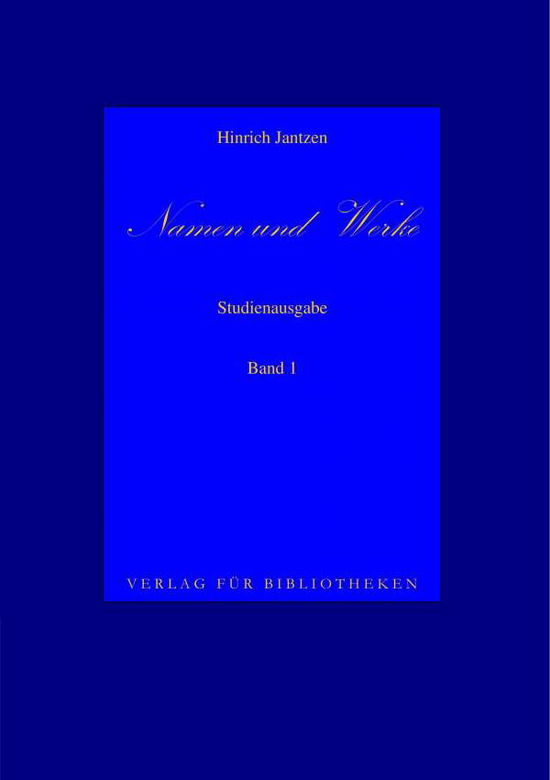 Cover for Jantzen · Namen und Werke 1 (Book) (2017)