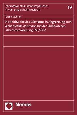 Cover for Lechner · Die Reichweite des Erbstatuts i (Book) (2017)