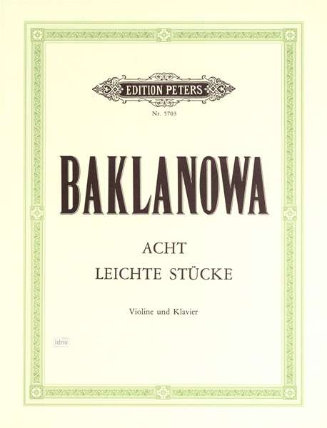 Cover for Baklanowa · Eight Easy Pieces for Violin and Piano: 1st Position (Sheet music) (2001)