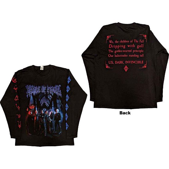 Cradle Of Filth Unisex Long Sleeve T-Shirt: Existence Band (Back & Sleeve Print) - Cradle Of Filth - Koopwaar -  - 5056187752732 - 