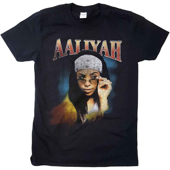 Cover for Aaliyah · Aaliyah Unisex T-Shirt: Trippy (T-shirt) [size L] [Black - Unisex edition]