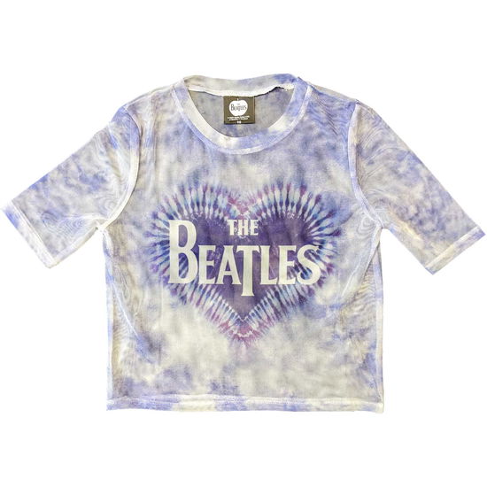 The Beatles Ladies Crop Top: Heart & Drop T Logo (Mesh) - The Beatles - Merchandise -  - 5056561084732 - May 15, 2023