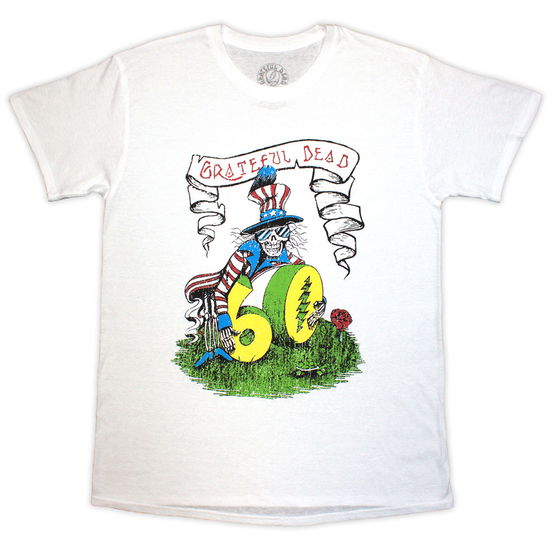 Cover for Grateful Dead · Grateful Dead Unisex T-Shirt: 60th Rose Pose (White) (T-shirt) [size S] (2024)