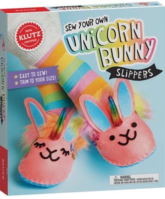 Sew Your Own Unicorn Bunny Slippers - Klutz - Editors of Klutz - Książki - Scholastic US - 9781338643732 - 4 sierpnia 2020