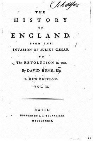 Cover for David Hume · History of England, from the Invasion of Julius Caesar to the Revolution in 1688 (Volume 3) (Paperback Bog) (2015)