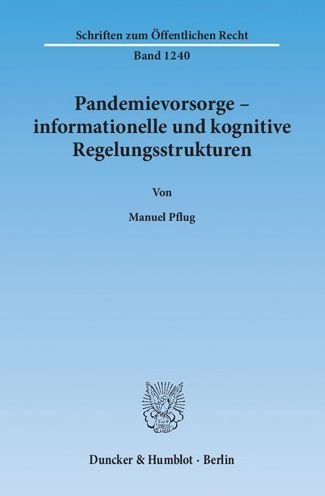 Cover for Pflug · Pandemievorsorge-informationell (Book) (2013)