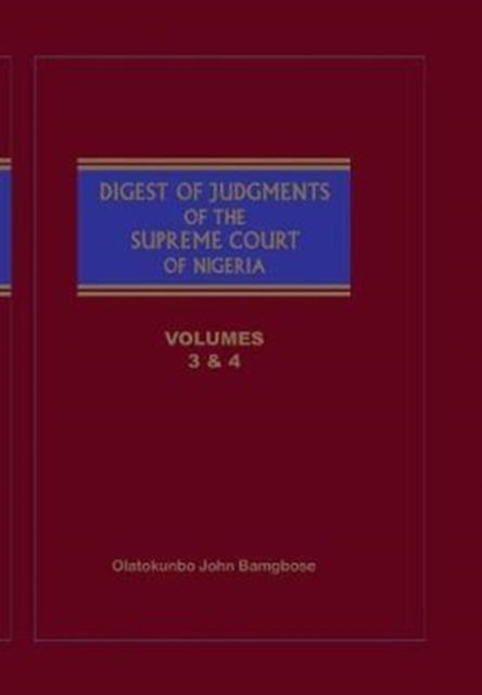 Cover for Olatokunbo John Bamgbose · The Digest of Judgments of the Supreme Court of Nigeria: Vols 3 and 4 (Taschenbuch) (2014)