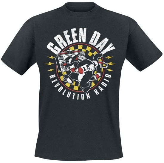 Checker Cat Slim Tee (Lg) - Green Day - Merchandise - WARNER BROS. LABEL - 0090317173733 - 