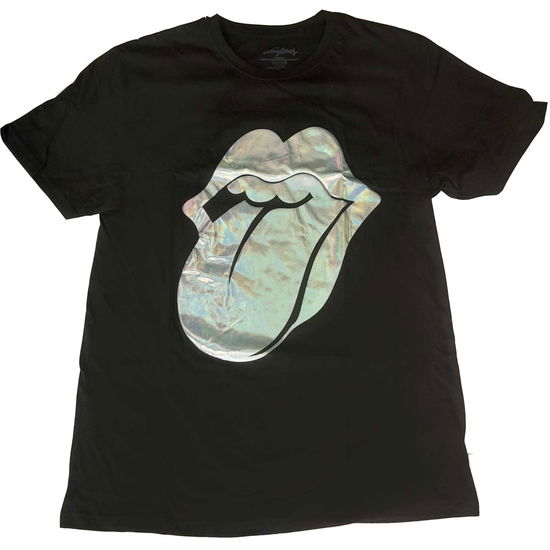 The Rolling Stones Ladies T-Shirt: Foil Tongue (Embellished) - The Rolling Stones - Merchandise -  - 5056561032733 - 