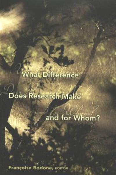 Cover for What Difference Does Research Make and for Whom - Counterpoints (Paperback Book) (2005)