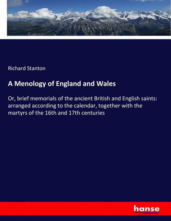 Cover for Stanton · A Menology of England and Wales (Book) (2017)