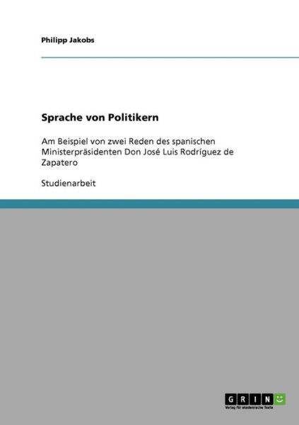 Cover for Jakobs · Sprache von Politikern (Book) [German edition] (2013)