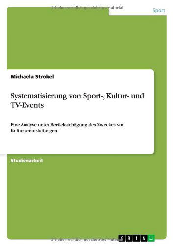 Cover for Strobel · Systematisierung von Sport-, Ku (Book) [German edition] (2011)