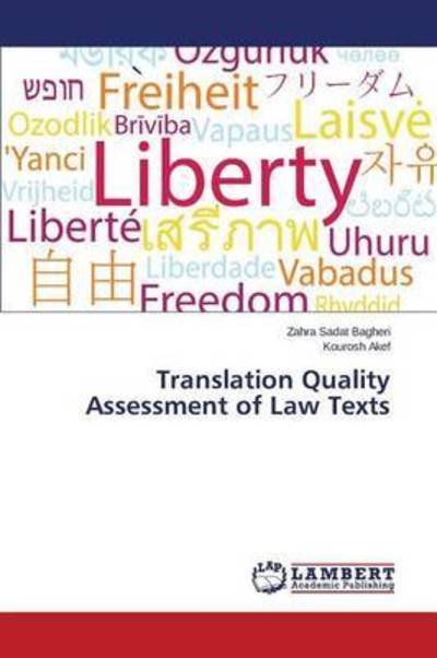 Cover for Bagheri · Translation Quality Assessment (Bok) (2015)