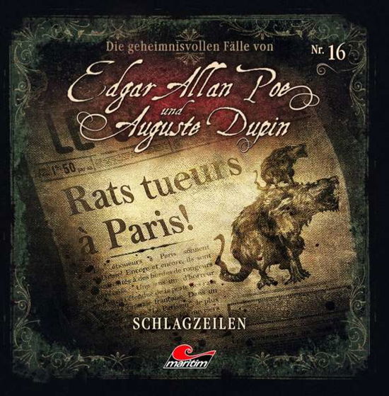 Folge 16-schlagzeilen - Poe,edgar Allan / Dupin,augustine - Musik - ALL EARS - 9783962823733 - 3. december 2021