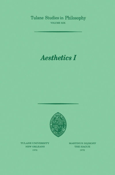 Cover for Ramona Cormier · Aesthetics I - Tulane Studies in Philosophy (Pocketbok) [Softcover reprint of the original 1st ed. 1970 edition] (1970)