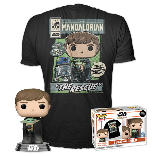 The Mandalorian - Luke w/Child (Tg, S) - Star Wars: Funko Pop! & Tee - Produtos - Funko - 0889698617734 - 12 de julho de 2023