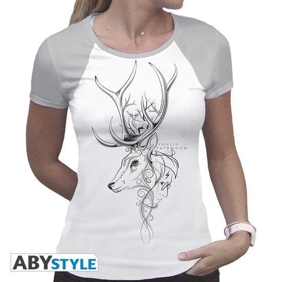 Cover for Abystyle · Harry Potter: Patronus White &amp; Grey Premium (T-Shirt Donna Tg. XS) (N/A)