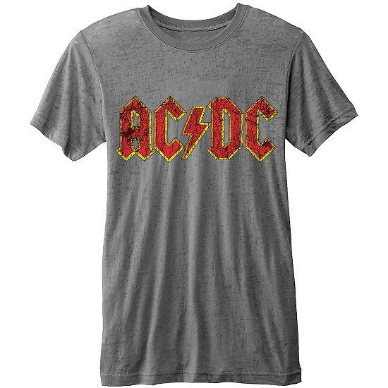 AC/DC Unisex T-Shirt: Classic Logo (Burnout) - AC/DC - Produtos -  - 5055979929734 - 