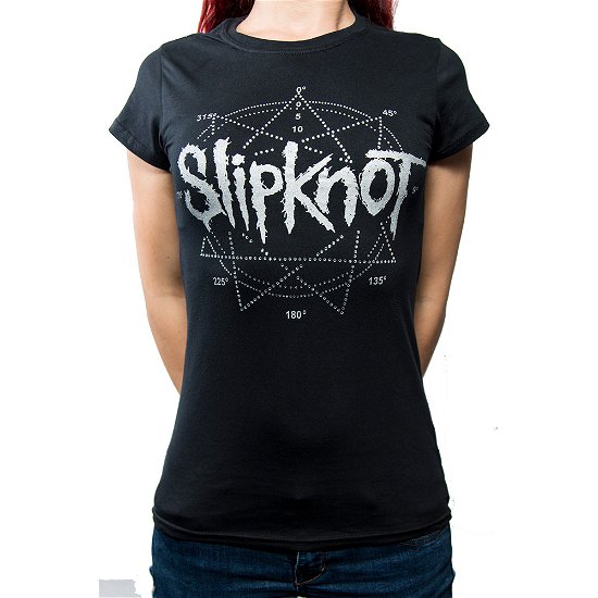 Slipknot Ladies T-Shirt: Logo Star (Embellished) - Slipknot - Koopwaar - Bravado - 5055979958734 - 