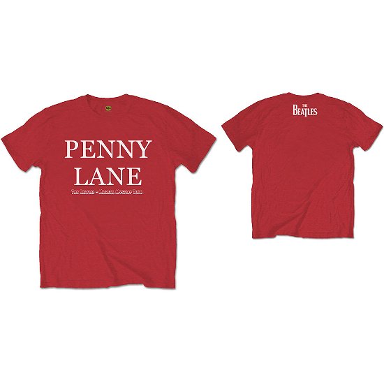 Cover for The Beatles · The Beatles Unisex T-Shirt: Penny Lane (Back Print) (T-shirt) [size M] [Red - Unisex edition]