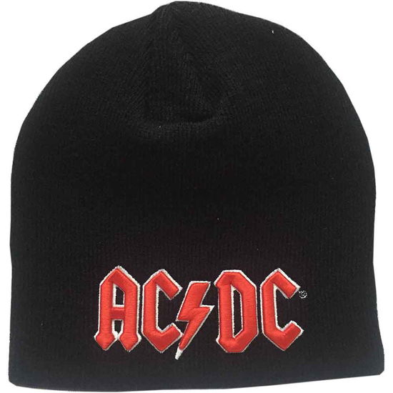 Cover for AC/DC · AC/DC Unisex Beanie Hat: Red 3D Logo (CLOTHES) [Black - Unisex edition]